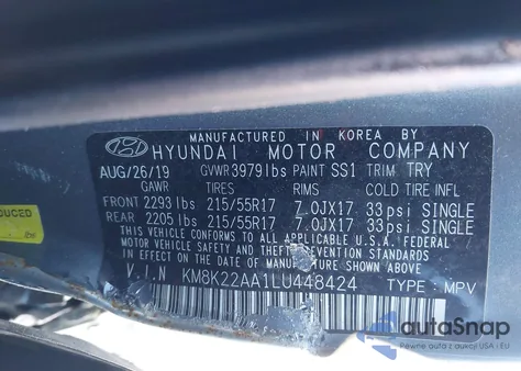 2020 Hyundai Kona Sel from USA, damaged, VIN KM8K22AA1LU448424